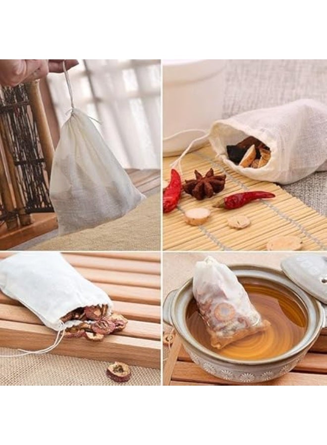 "Multi-purpose healthy herb and spice bags made of natural, safe cotton fabric for filtering hot drinks such as anise, fenugreek, hibiscus, and mint. Size: 8×10 cm. Pack: 100 pieces (H)." - Image 3